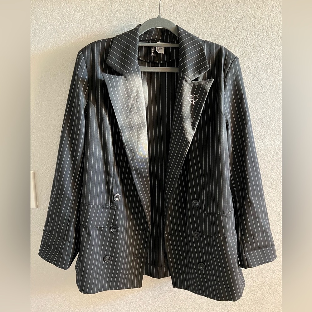 H&M PINSTRIPE BLAZER blackpink NWT S